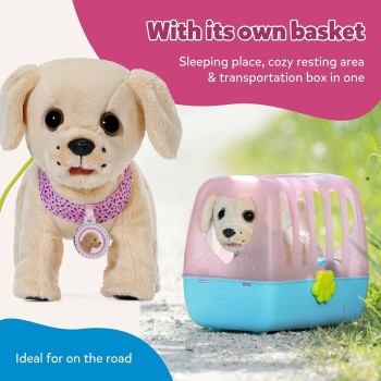 MGA Entertainment Baby Born My Dog Lucky With Pet Carrier | 5 Functions, Carry Case, Batterie 835869 4001167835869