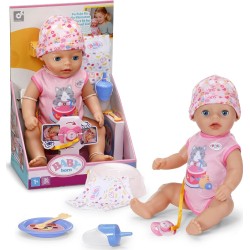MGA Entertainment Baby Born Lena Pink 36 cm With 7 Functions | Pink Romper, Accessories Inclu 840719 4001167840719