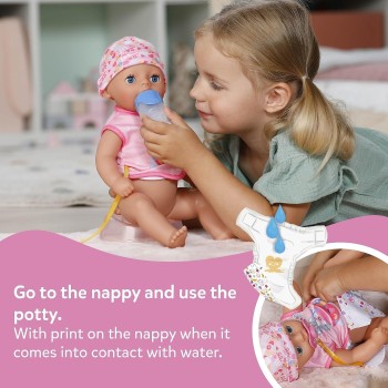 MGA Entertainment Baby Born Lena Pink 36 cm With 7 Functions | Pink Romper, Accessories Inclu 840719 4001167840719