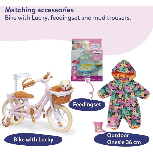 MGA Entertainment Baby Born Lena Pink 36 cm With 7 Functions | Pink Romper, Accessories Inclu 840719 4001167840719