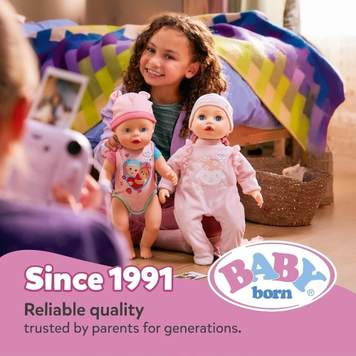 MGA Entertainment Baby Born Lena Pink 36 cm With 7 Functions | Pink Romper, Accessories Inclu 840719 4001167840719
