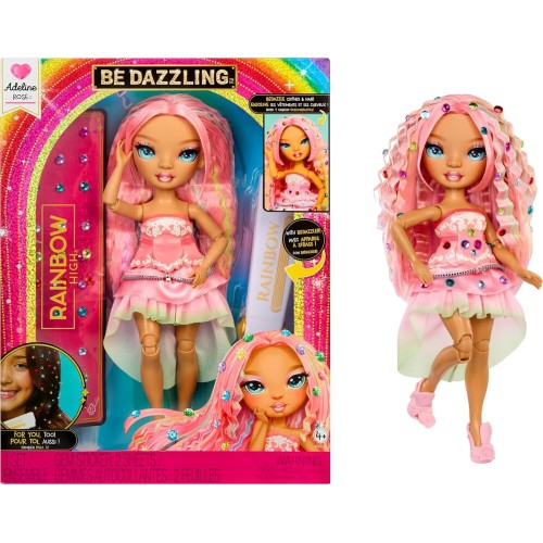MGA Entertainment Rainbow High Be Dazzling - Adeline Rose - Pink 28cm Fashion Doll With Bedaz 599982 035051597797
