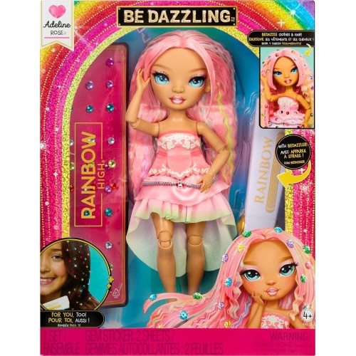 MGA Entertainment Rainbow High Be Dazzling - Adeline Rose - Pink 28cm Fashion Doll With Bedaz 599982 035051597797