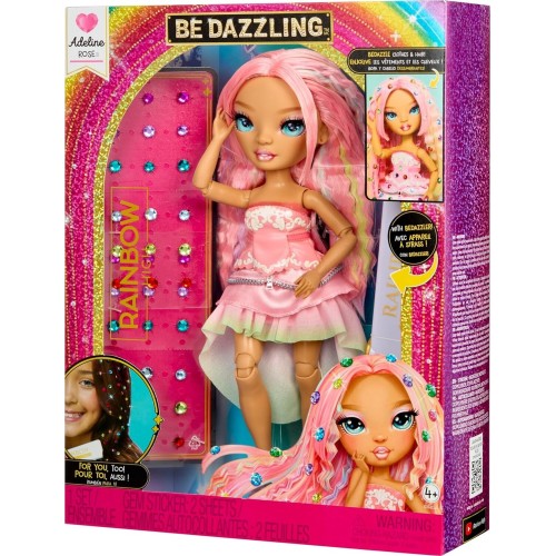 MGA Entertainment Rainbow High Be Dazzling - Adeline Rose - Pink 28cm Fashion Doll With Bedaz 599982 035051597797