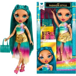 MGA Entertainment Rainbow High My Fashion Style Doll - Jewel - 28 cm fashion doll in emerald green with outfit, handbag and shoe