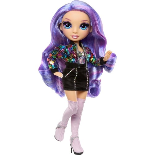 MGA Entertainment Rainbow High Style Icons Violet - 28 cm fashion doll with long, combable hair, second outfit, matching bag and