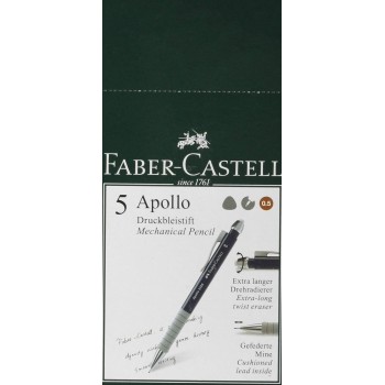 faber-castell apollo 0.5mm dark blue mechanical pencil - box of 5 232503 6933256639950