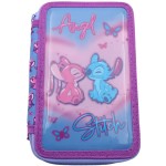 FILA Disney Stitch Κασετίνα Τριπλή Γεμάτη Stitch & Angel 008565646 5205698800924