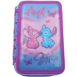 FILA Disney Stitch Κασετίνα Τριπλή Γεμάτη Stitch & Angel 008565646 5205698800924