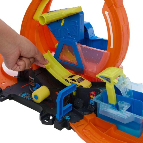 Mattel hot wheels mega πλυντηριο χρωμοκεραυνων με λουπ JHL97 194735334971