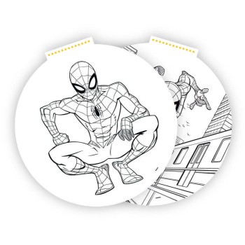 Diakakis imports Must Spider-Man Round Sketchpad (36 Cm Diameter, 40 Sheets) With Stickers 000508845 5205698835025