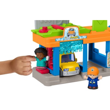 Mattel Fisher-price Little People Fillin’ Fun Service Station Toddler Playset, 1 Toy Car & 2 Figures JJY97 194735345298