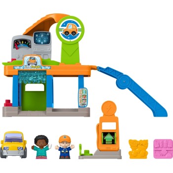 Mattel Fisher-price Little People Fillin’ Fun Service Station Toddler Playset, 1 Toy Car & 2 Figures JJY97 194735345298