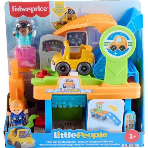 Mattel Fisher-price Little People Fillin’ Fun Service Station Toddler Playset, 1 Toy Car & 2 Figures JJY97 194735345298
