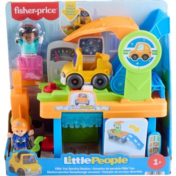 Mattel Fisher-price Little People Fillin’ Fun Service Station Toddler Playset, 1 Toy Car & 2 Figures JJY97 194735345298