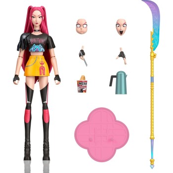 Mattel Kpop Demon Hunters Huntr/x Mira 6-inch Action Figure With Accessories & Swappable Faces & Hands JRY29 / JRY31 19473543101