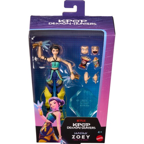 Mattel Kpop Demon Hunters Huntr/x Zoey 5.6-inch Action Figure With Accessories & Swappable Faces JRY29 / JRY32 194735430949