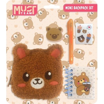 Diakakis imports School Mini Bag Set Must Team Little Bear 6 Pcs. 000587778 5205698837708