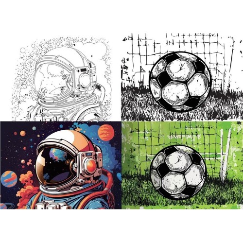 Diakakis imports Stapled Notebook A4 Must Team Football - Astronaut 40 Sheets 2 Designs 000587403 5205698815836