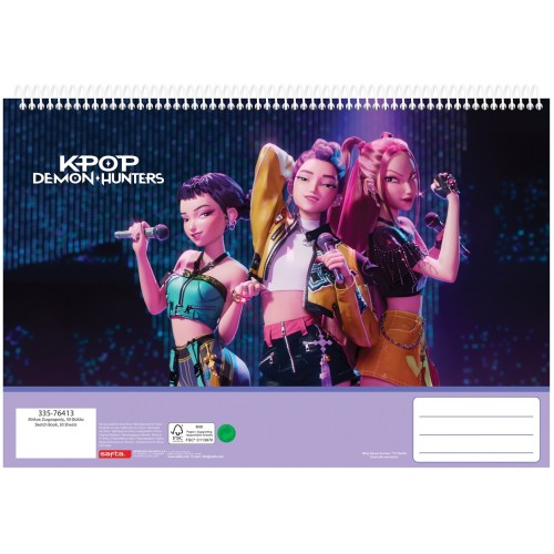 kpop demon hunters Gim Drawing Pad, A4, White, 30 Sheets, Demon Hunters 364-02413 5204549195417
