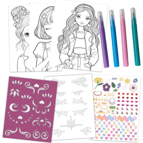Diakakis imports Fashion Coloring Activity Set 23x24cm Glammy Gloss 000630023 5205698840425