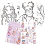 Diakakis imports Coloring Set 16 Sheets With Stickers 21x29,5cm Glammy Gloss 000630020 5205698838675