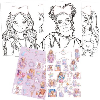 Diakakis imports Coloring Set 16 Sheets With Stickers 21x29,5cm Glammy Gloss 000630020 5205698838675