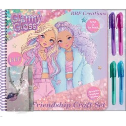 Diakakis imports Fashion Coloring Activity Set With Necklace & Stickers 30 Pages 27x26cm Glammy Gloss 000630025 5205698840449
