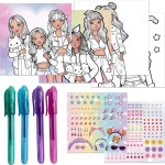 Diakakis imports Σετ Ζωγραφικής Μόδας Glammy Gloss με κολιέ και  30 σελίδων 27x26εκ 000630025 5205698840449