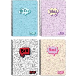Diakakis imports Spiral Notebook A4 Must Team Quotes 2 Subjects 60 Sheets 4 Designs 000587344 5205698814068