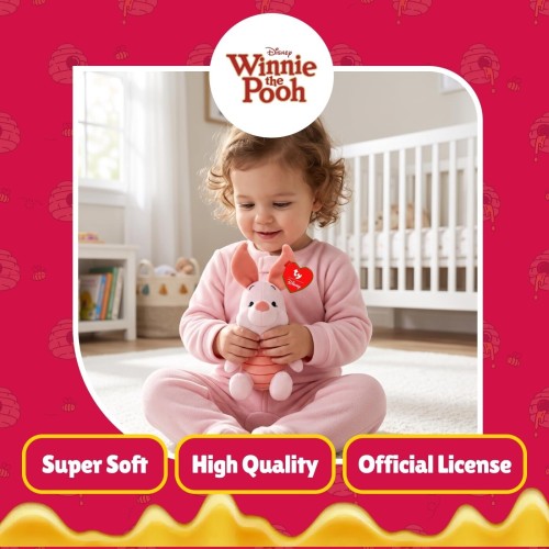 TY Winnie the Pooh Piglet Beanie 17cm – Soft Plush Toy Teddy – Collectible  1607-44040 008421440405