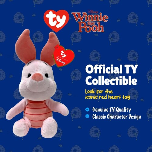 TY Winnie the Pooh Piglet Beanie 17cm – Soft Plush Toy Teddy – Collectible  1607-44040 008421440405