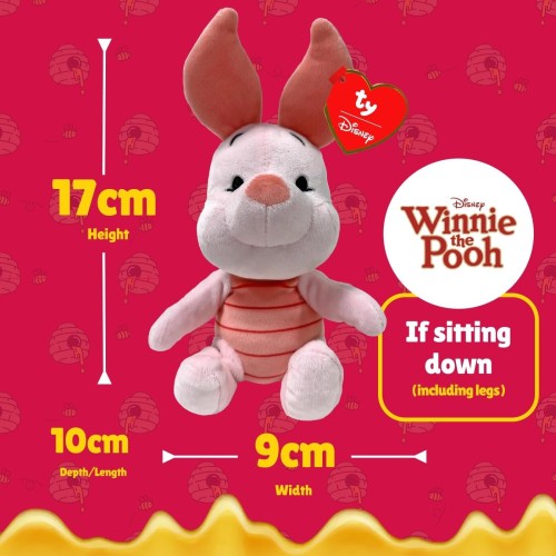 TY Winnie the Pooh Piglet Beanie 17cm – Soft Plush Toy Teddy – Collectible  1607-44040 008421440405