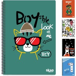 SKAG JOLLY Themed Notebooks In 5 Unique A4 Designs, 3 Themes, Striped, 90 Sheets, 80G 309684 5201303309684