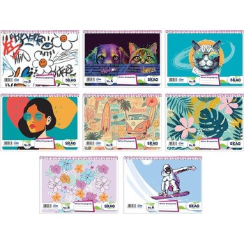 SKAG Girl No. 6 Coloring Pad, A4 Size, With 101 Sheets Of Quality Paper And 8 Different Designs 296731 5201303296731