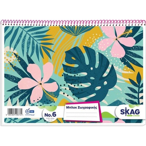 SKAG Girl No. 6 Coloring Pad, A4 Size, With 101 Sheets Of Quality Paper And 8 Different Designs 296731 5201303296731