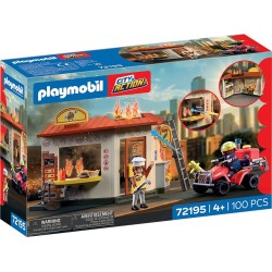 Playmobil City Action Επιχείριση Κατάσβεσης Στην Καντίνα Χάμπουργκερ 72195 4008789721952