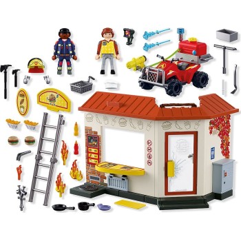 Playmobil City Action Επιχείριση Κατάσβεσης Στην Καντίνα Χάμπουργκερ 72195 4008789721952