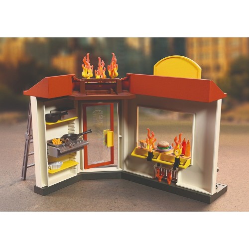Playmobil City Action Fire Quad With Burger Shop 72195 4008789721952