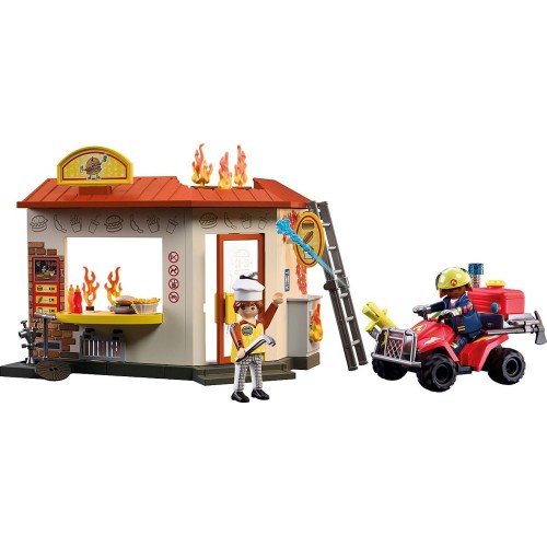 Playmobil City Action Fire Quad With Burger Shop 72195 4008789721952