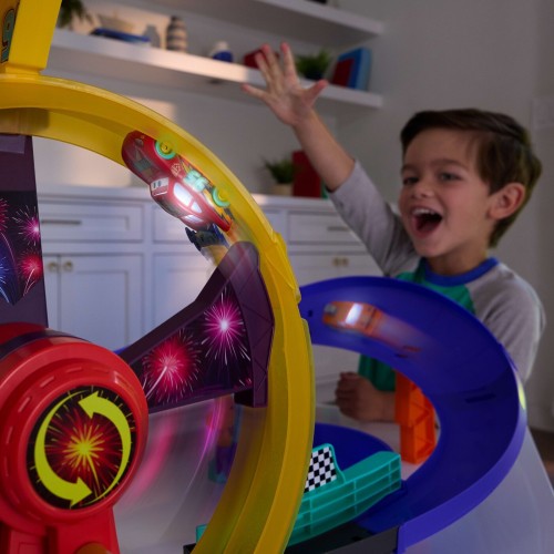 Mattel Disney and Pixar Cars Race to Celebrate Lightning Mcqueen Celebration Raceway Playset & Toy Car JMT57 194735385171