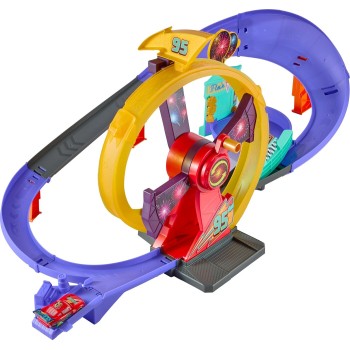 Mattel Disney and Pixar Cars Race to Celebrate Lightning Mcqueen Celebration Raceway Playset & Toy Car JMT57 194735385171