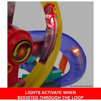 Mattel Disney and Pixar Cars Race to Celebrate Lightning Mcqueen Celebration Raceway Playset & Toy Car JMT57 194735385171