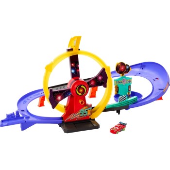 Mattel Disney and Pixar Cars Race to Celebrate Lightning Mcqueen Celebration Raceway Playset & Toy Car JMT57 194735385171