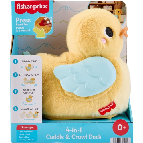Mattel Fisher-price 4-in-1 Cuddle & Crawl Duck, Baby Musical Tummy Time & Crawling Plush Toy JMX99 194735389094