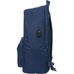 Safta: real madrid - laptop double backpack (40cm) navy blue + usb (642469820) 642469820 8412688571086