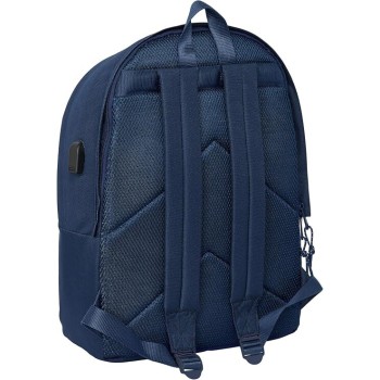 Safta: real madrid - laptop double backpack (40cm) navy blue + usb (642469820) 642469820 8412688571086