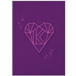 Χάρτινη Πόλη Spiral Notebook Α4 2 Subject / Purple - Konstantina 6 HP BTS 00095 5206021157180