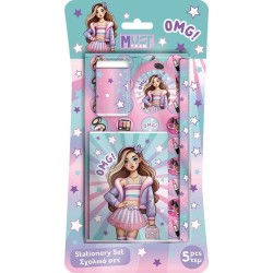 Diakakis imports School Set Must Team Fashion Girl 5 Pcs. 000587329 5205698812828