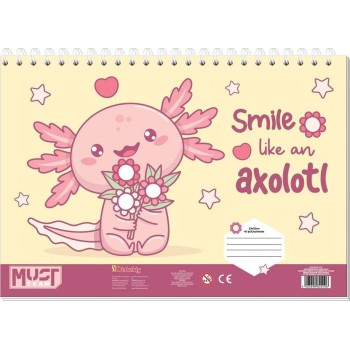 Diakakis imports Μπλοκ  Must Team Axolotl με αυτοκ-στενσιλ- 2 Σελ Χρωμ. 2 Σχέδια 000587452 5205698820106
